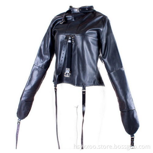 Bondage Strait Leather Jacket Female fetish wear bdsm sex toys for wowen